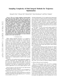 Sampling Complexity of Path Integral Methods for Trajectory Optimization