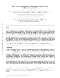 Deep reinforcement learning guided graph neural networks for brain
  network analysis