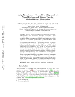 AlignTransformer: Hierarchical Alignment of Visual Regions and Disease
  Tags for Medical Report Generation