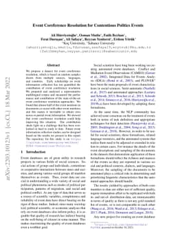 Event Coreference Resolution for Contentious Politics Events