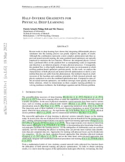 Half-Inverse Gradients for Physical Deep Learning