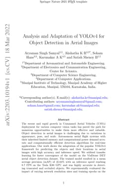 Analysis and Adaptation of YOLOv4 for Object Detection in Aerial Images