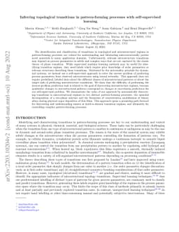 Inferring topological transitions in pattern-forming processes with
  self-supervised learning