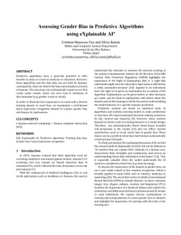 Assessing Gender Bias in Predictive Algorithms using eXplainable AI