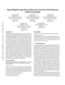 Meta-Weight Graph Neural Network: Push the Limits Beyond Global
  Homophily