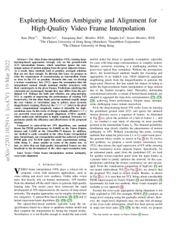 Exploring Motion Ambiguity and Alignment for High-Quality Video Frame
  Interpolation