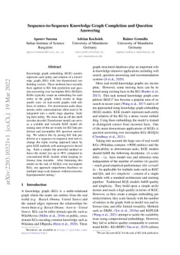 Sequence-to-Sequence Knowledge Graph Completion and Question Answering