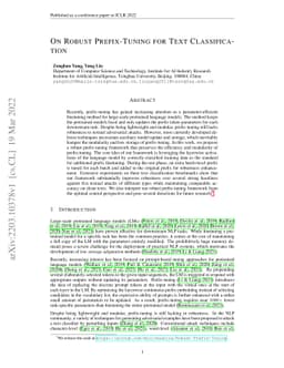 On Robust Prefix-Tuning for Text Classification