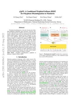 g2pW: A Conditional Weighted Softmax BERT for Polyphone Disambiguation
  in Mandarin