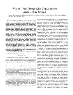 Vision Transformer with Convolutions Architecture Search