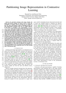 Partitioning Image Representation in Contrastive Learning