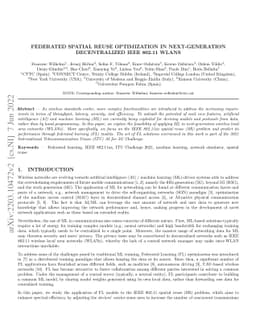 Federated Spatial Reuse Optimization in Next-Generation Decentralized
  IEEE 802.11 WLANs