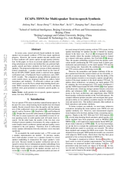 ECAPA-TDNN for Multi-speaker Text-to-speech Synthesis