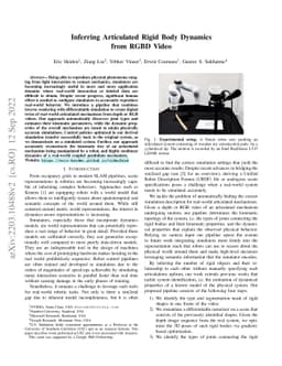 Inferring Articulated Rigid Body Dynamics from RGBD Video