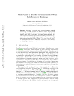 MicroRacer: a didactic environment for Deep Reinforcement Learning