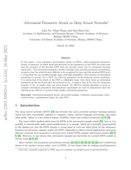Adversarial Parameter Attack on Deep Neural Networks