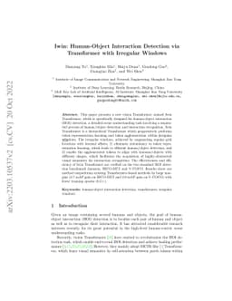 Iwin: Human-Object Interaction Detection via Transformer with Irregular
  Windows