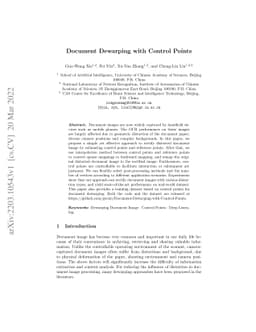 Document Dewarping with Control Points