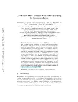 Multi-view Multi-behavior Contrastive Learning in Recommendation