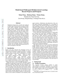 Model-based Multi-agent Reinforcement Learning: Recent Progress and
  Prospects