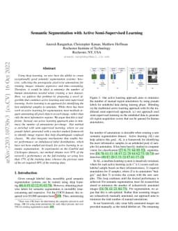 Semantic Segmentation with Active Semi-Supervised Learning