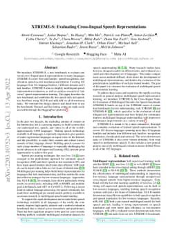 XTREME-S: Evaluating Cross-lingual Speech Representations