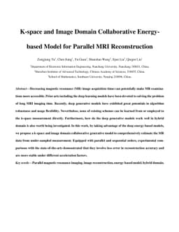 K-space and Image Domain Collaborative Energy based Model for Parallel
  MRI Reconstruction