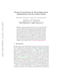 Domain Generalization by Mutual-Information Regularization with
  Pre-trained Models