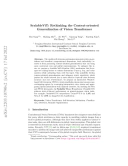 ScalableViT: Rethinking the Context-oriented Generalization of Vision
  Transformer