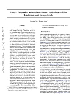 AnoViT: Unsupervised Anomaly Detection and Localization with Vision
  Transformer-based Encoder-Decoder