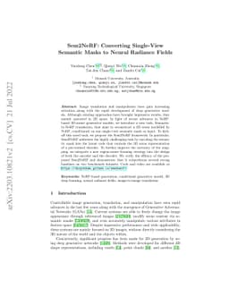 Sem2NeRF: Converting Single-View Semantic Masks to Neural Radiance
  Fields