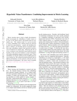 Hyperbolic Vision Transformers: Combining Improvements in Metric
  Learning