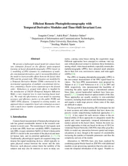 Efficient Remote Photoplethysmography with Temporal Derivative Modules
  and Time-Shift Invariant Loss