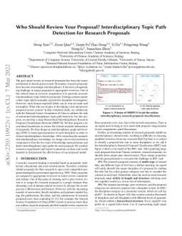 Who Should Review Your Proposal? Interdisciplinary Topic Path Detection
  for Research Proposals