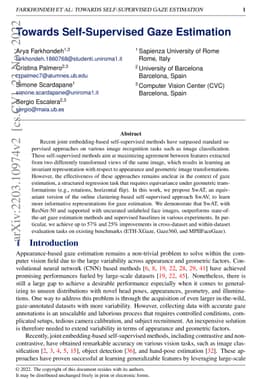 Towards Self-Supervised Gaze Estimation