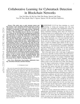 Collaborative Learning for Cyberattack Detection in Blockchain Networks
