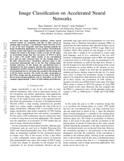 Image Classification on Accelerated Neural Networks