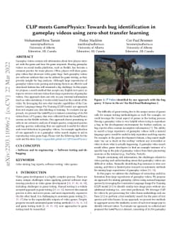 CLIP meets GamePhysics: Towards bug identification in gameplay videos
  using zero-shot transfer learning