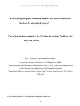 Can we integrate spatial verification methods into neural-network loss
  functions for atmospheric science?