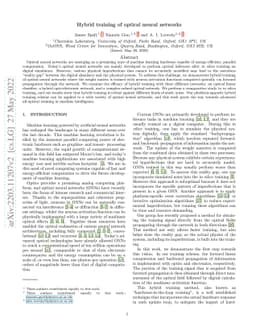 Hybrid training of optical neural networks