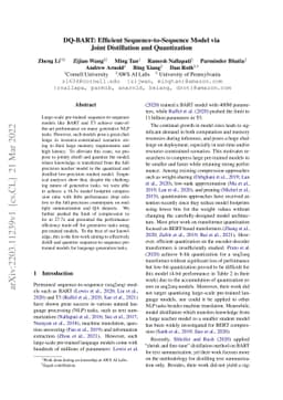 DQ-BART: Efficient Sequence-to-Sequence Model via Joint Distillation and
  Quantization