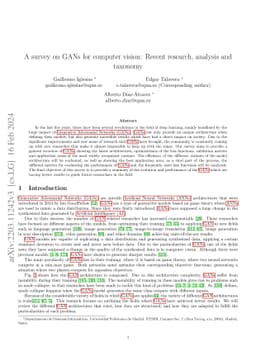 A survey on GANs for computer vision: Recent research, analysis and
  taxonomy