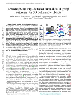 DefGraspSim: Physics-based simulation of grasp outcomes for 3D
  deformable objects