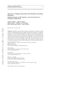 Towards a Change Taxonomy for Machine Learning Systems