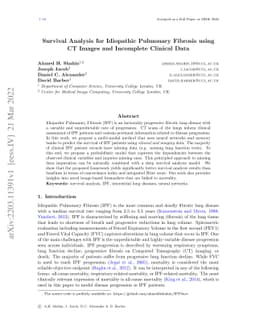 Survival Analysis for Idiopathic Pulmonary Fibrosis using CT Images and
  Incomplete Clinical Data