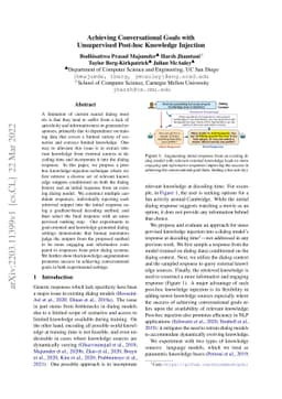 Achieving Conversational Goals with Unsupervised Post-hoc Knowledge
  Injection