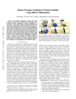 Robust Pivoting: Exploiting Frictional Stability Using Bilevel
  Optimization