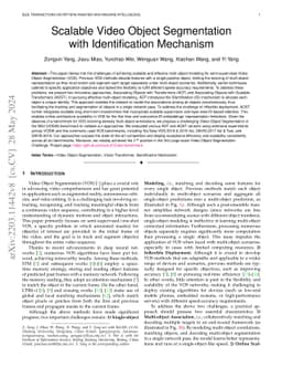Scalable Video Object Segmentation with Identification Mechanism