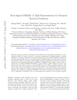 Root-aligned SMILES: A Tight Representation for Chemical Reaction
  Prediction