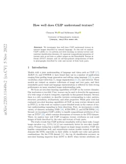 How well does CLIP understand texture?